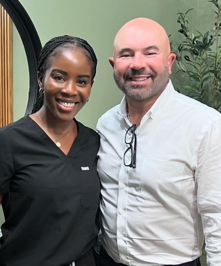 Christine Ngwazini with Dr. Michael Lafkas